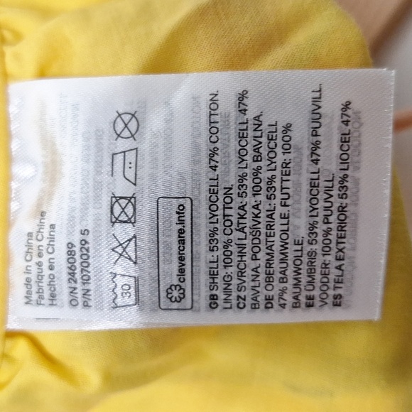 H&M Yellow Multicolor Floral Tropical Tie Back Off The Shoulder Crop Top Size XL - Picture 7 of 8